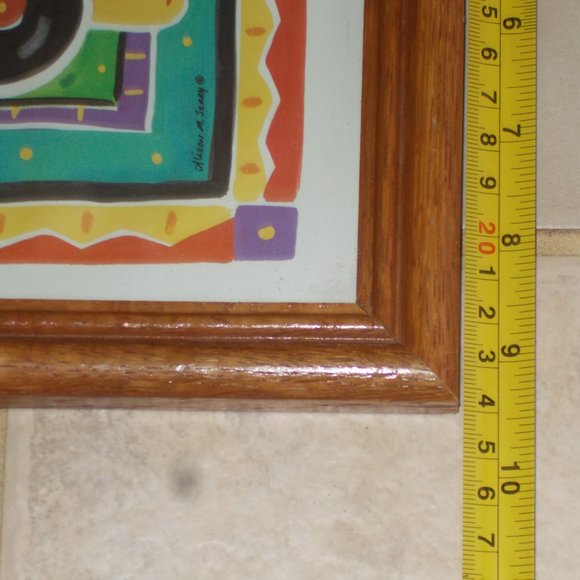 Boy truck print in wood frame, approximately 11 3/4"x9.5" - Picture 3 of 5